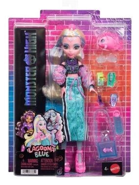 Monster High Lagoona Blue Fashion Doll in maxi skirt with pet Neptuna